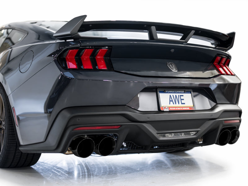AWE 2024 Ford Mustang Dark Horse S650 RWD Track Edition Cat-Back Exhaust w/ Quad Diamond Black Tips