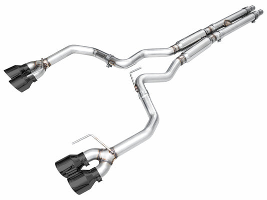 AWE 2024 Ford Mustang Dark Horse S650 RWD Track Edition Cat-Back Exhaust w/ Quad Diamond Black Tips
