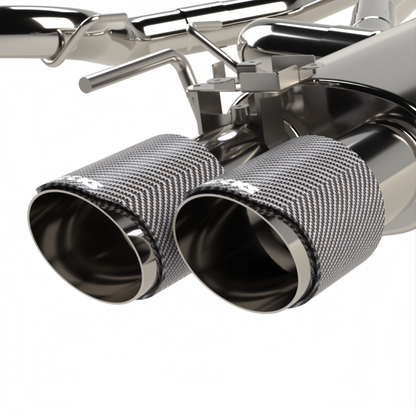 Kooks 18-24 Ford Mustang GT 5.0 3in. Valved Touring Cat-Back Exhaust - Carbon Tips