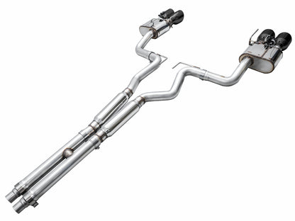 AWE 2024 Ford Mustang Dark Horse S650 RWD SwitchPath Cat-Back Exhaust w/ Quad Diamond Black Tips