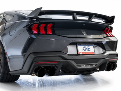 AWE 2024 Ford Mustang Dark Horse S650 RWD Track Edition Cat-Back Exhaust w/ Quad Diamond Black Tips